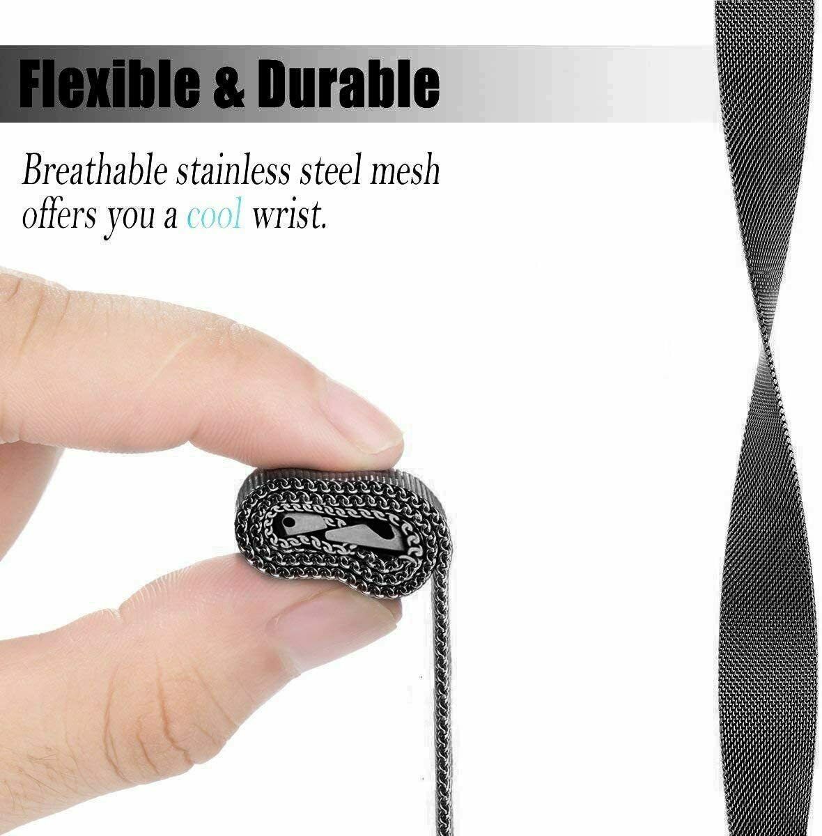 For Fitbit Versa 2 3 Lite Milanese Stainless Magnetic Smart Watch Band WristBand