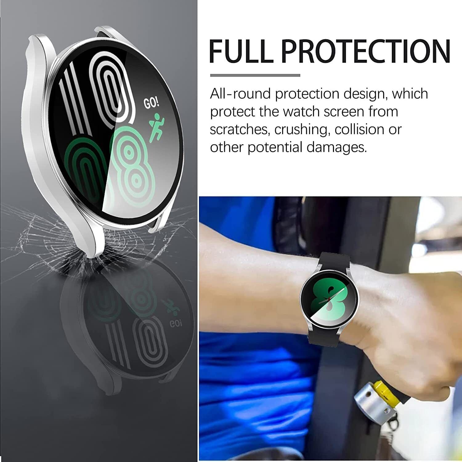 For Samsung Galaxy Watch 5 Pro 40mm 44mm 45mm Temepered Glass Case Cover Screen Protector