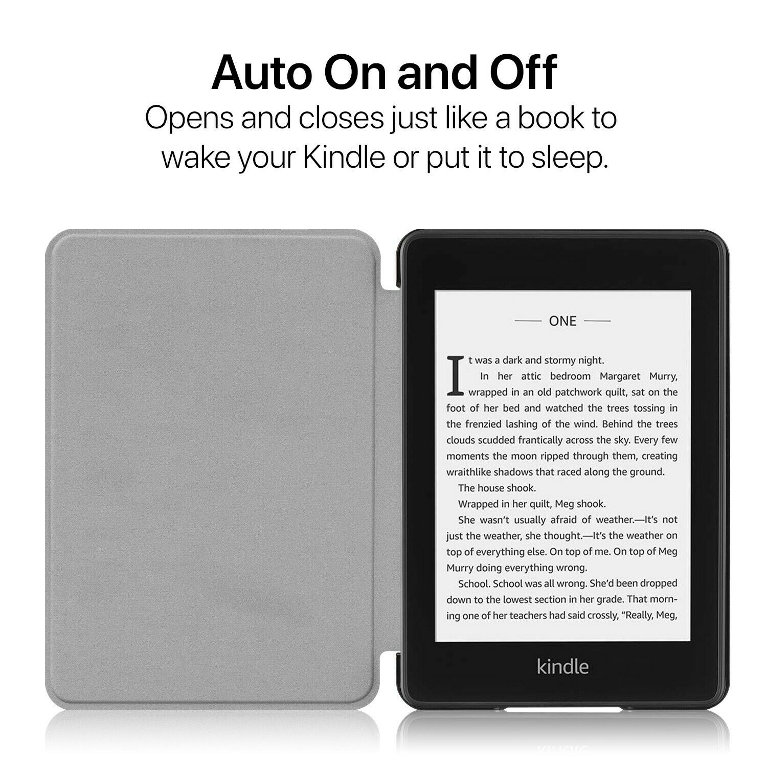 Shockproof Leather Case Cover For Amazon Kindle Paperwhite 1/2/3 (DP75SDI)-Black