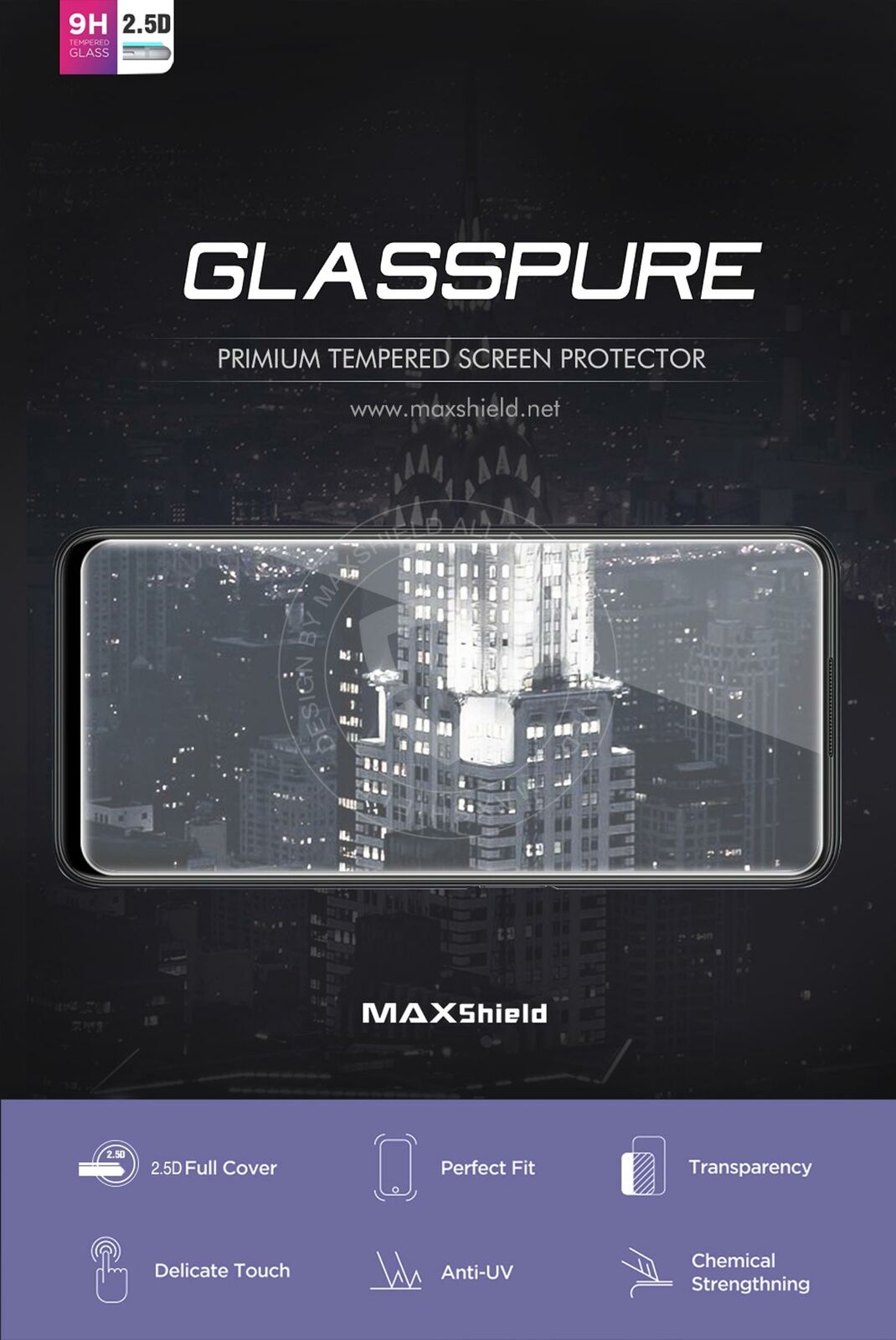 MAXSHIELD For OPPO A96 Full Cover Tempered Glass Camera Lens Screen Protector