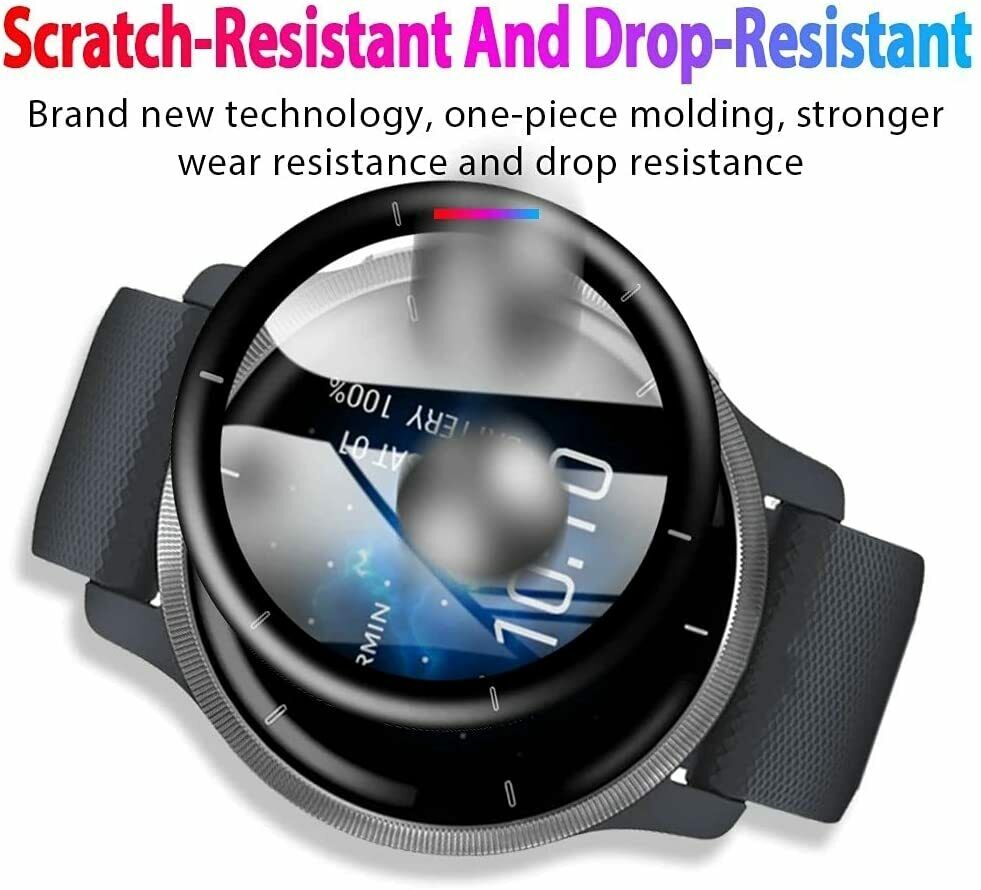 2X For Garmin Venu 2 Plus Full Cover Tempered Glass Screen Protector Cover Guard