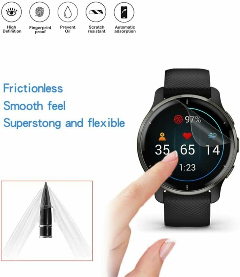 3X For Garmin Venu 2 Plus Screen Protector Full Coverage Smartwatch TPU Guard