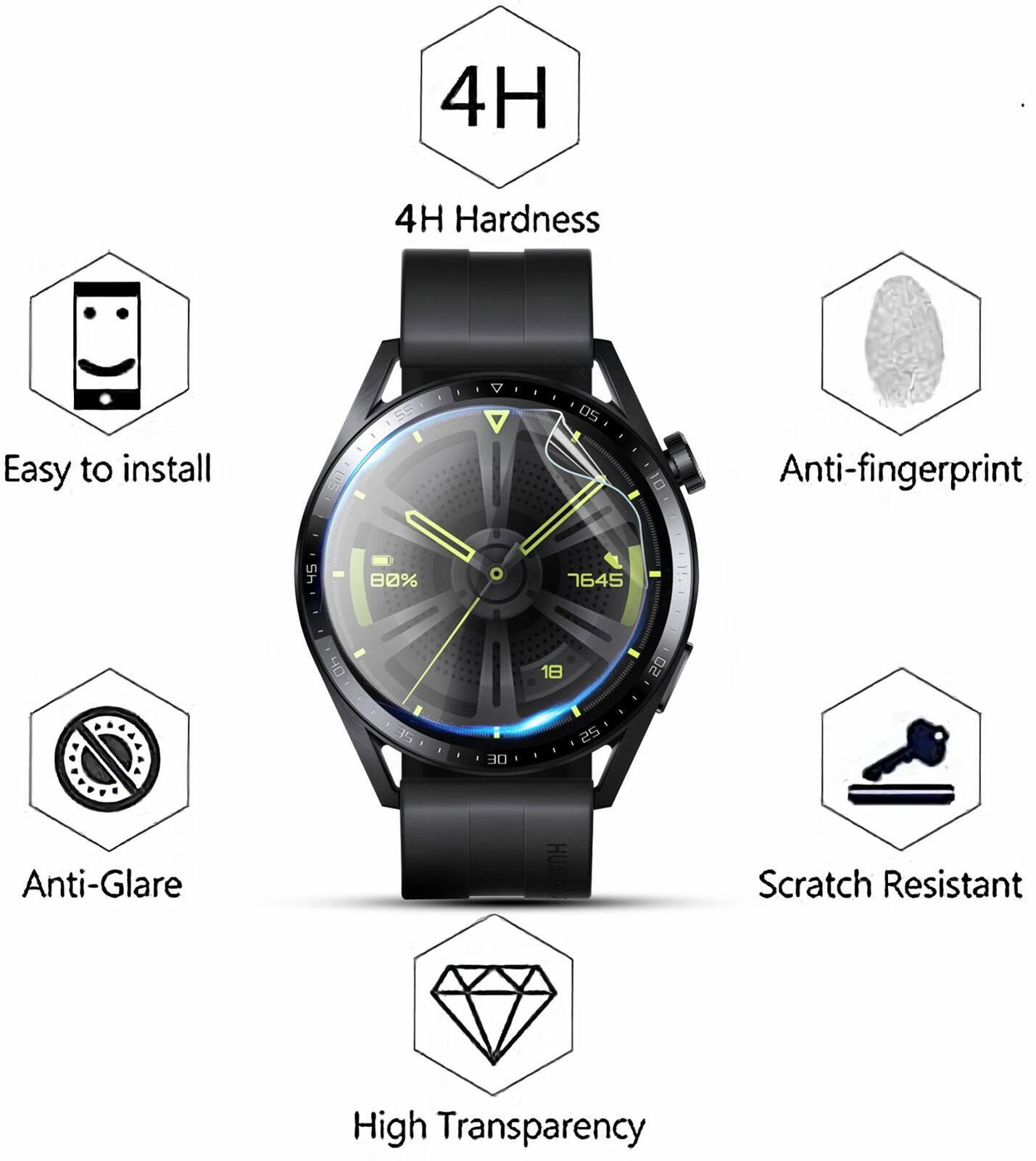 For Huawei Watch GT 3 Active Classic 42 46mm Hydrogel Screen Protector Glass Film