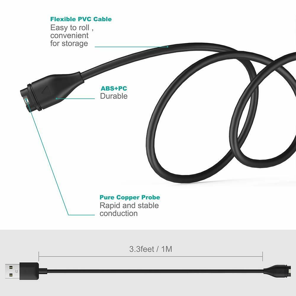 USB Charger Cable For Garmin Fenix 6 6X 5XPro Vivoactive 4 4s Forerunner 945 935