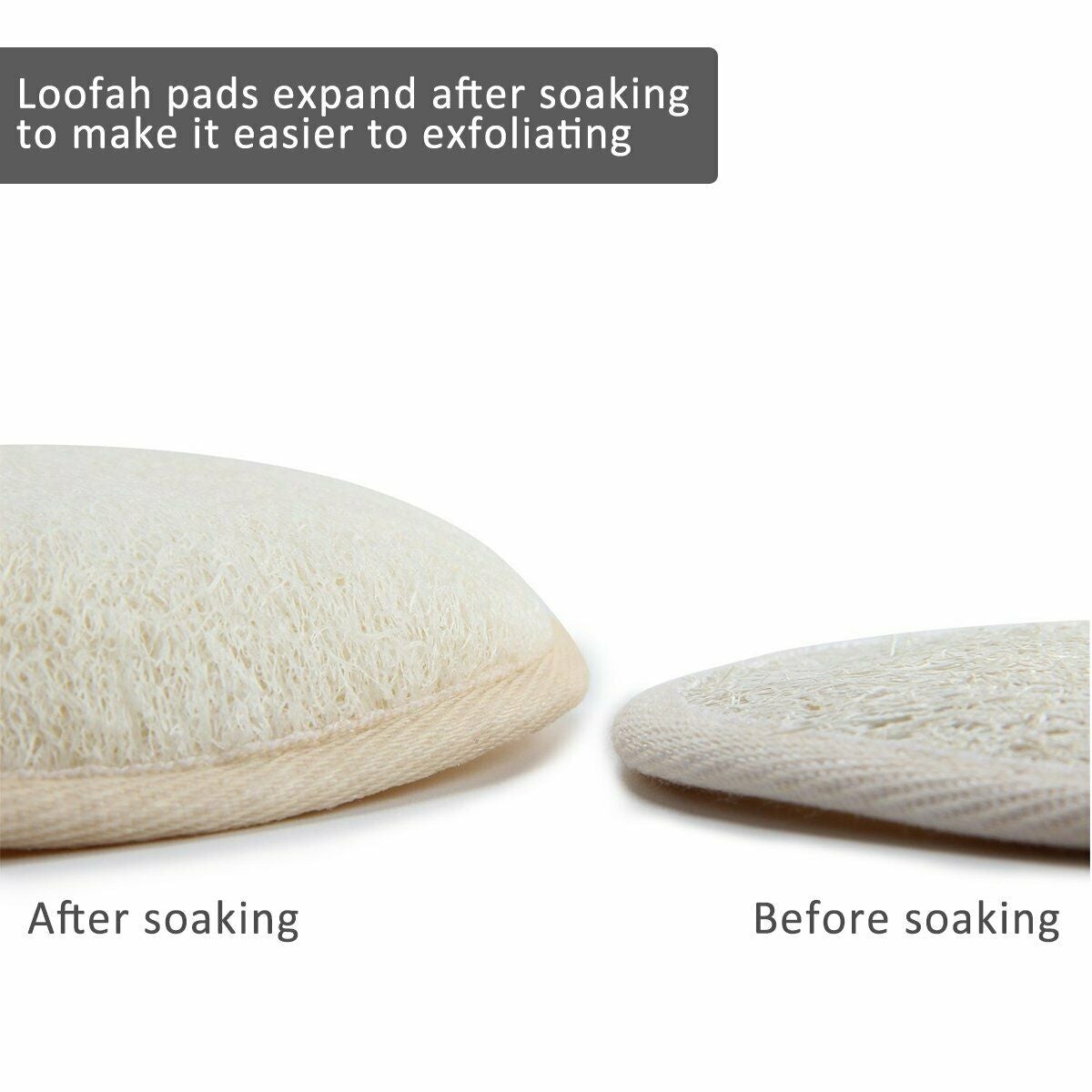 2/4PS Natural Loofah Luffa Loofa Facial Body Pad Sponge Cleanser Scrubber Brush