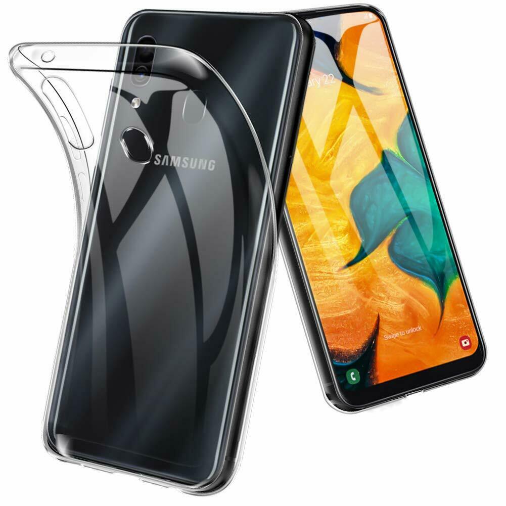 Soft Samsung Galaxy A20 Gel Clear Slim Bumper Protective Case Cover