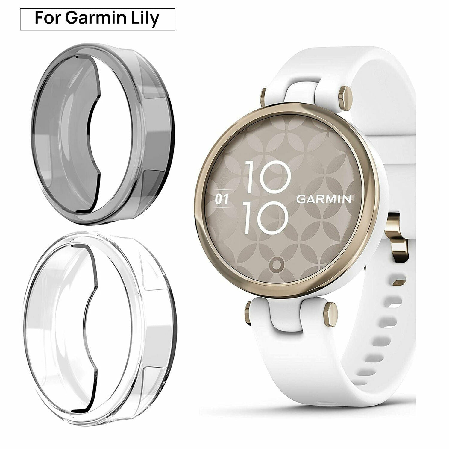 For Garmin Lily Case Cover Shockproof Clear TPU Soft Shell Charging Cable AU
