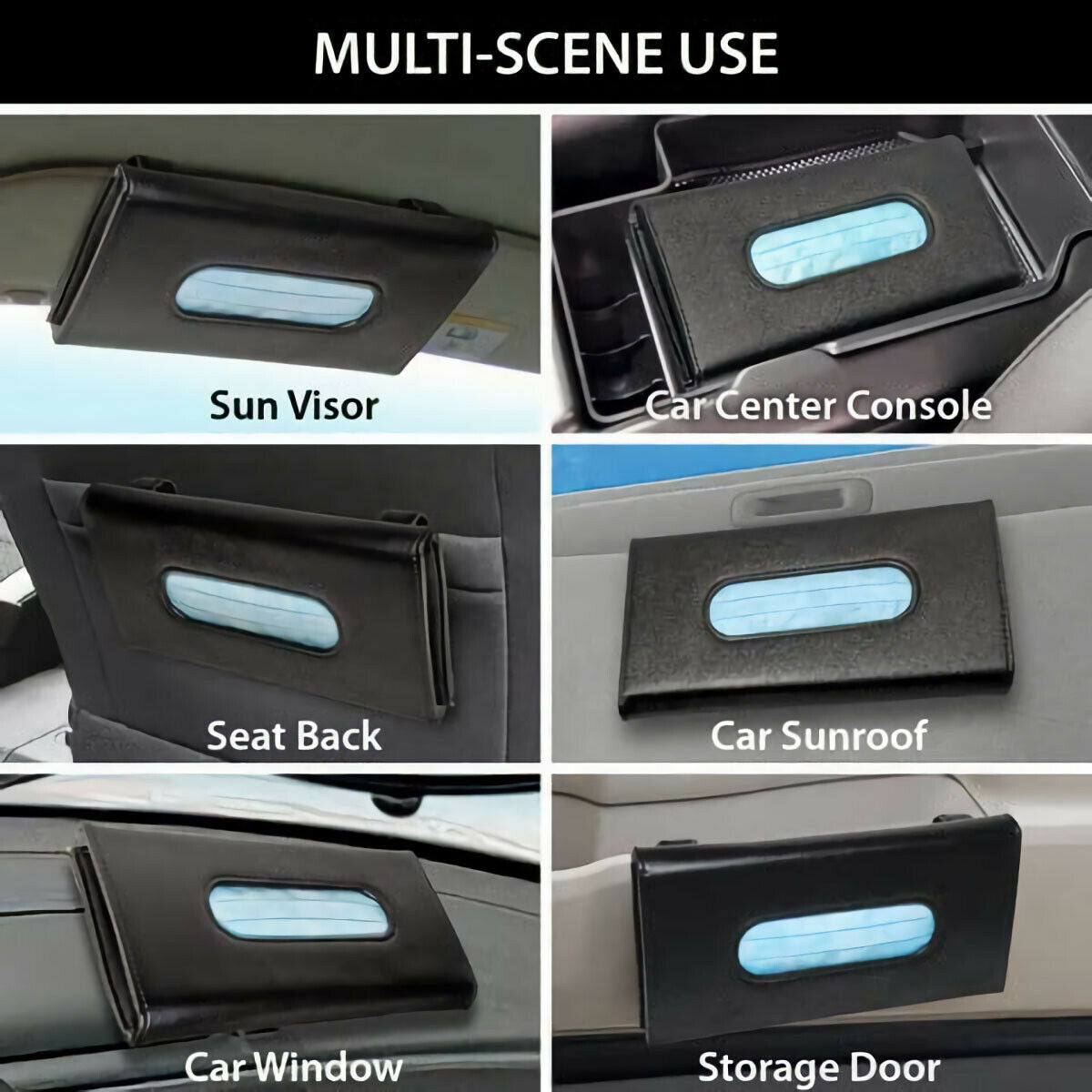 Car Mask Box Sun Visor Napkin Holder Backseat Tissue Purse Case Hanging Cover