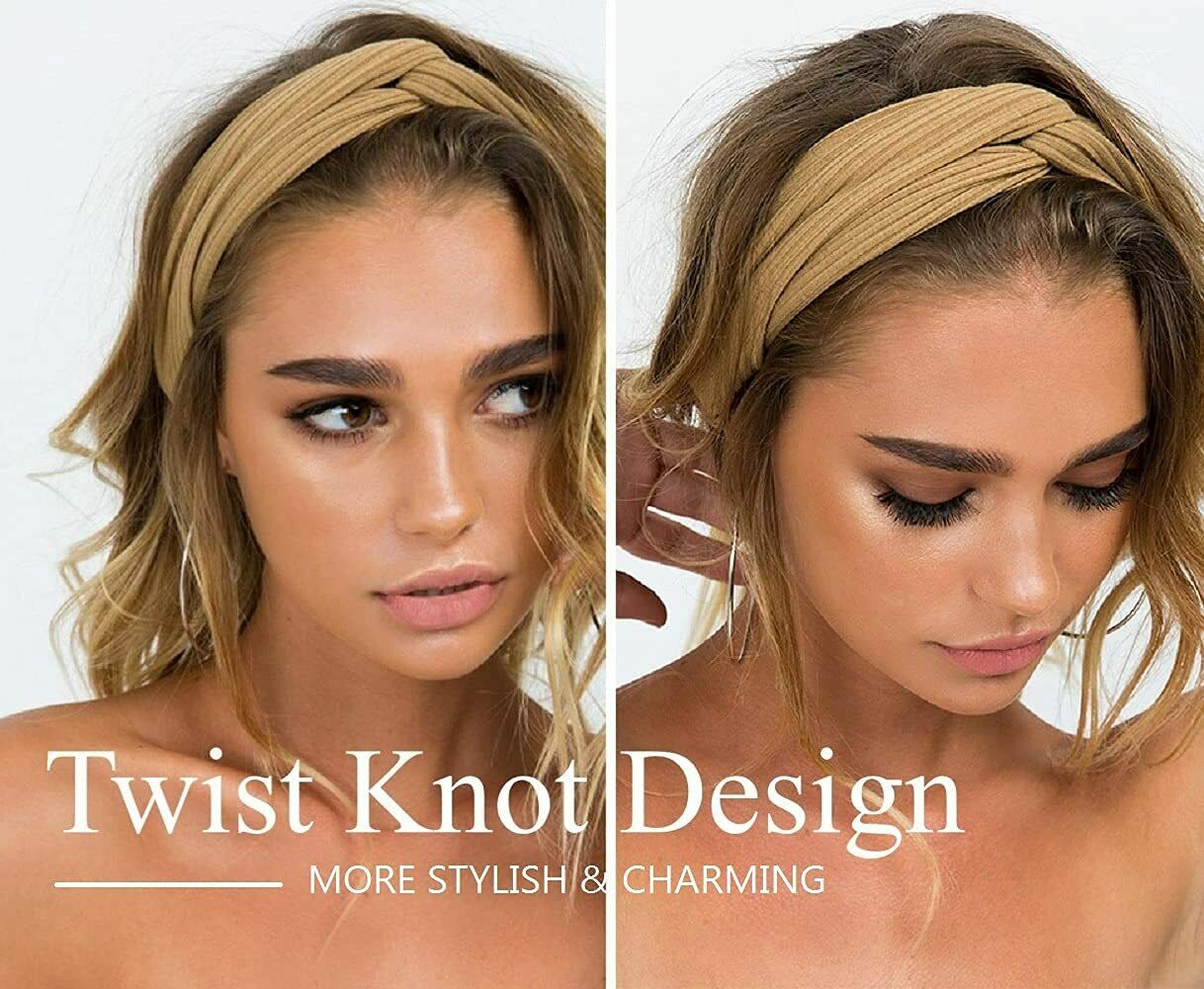 Women Girls Knotted Headband Twist Knot Head Wrap Elastic Flower Hair Band AU