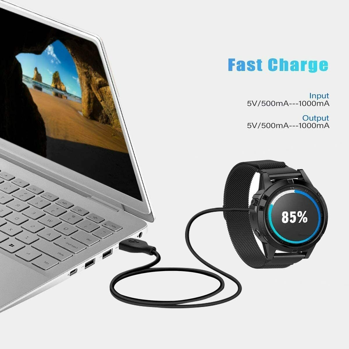 USB Charger Cable For Garmin Fenix 6 6X 5XPro Vivoactive 4 4s Forerunner 945 935