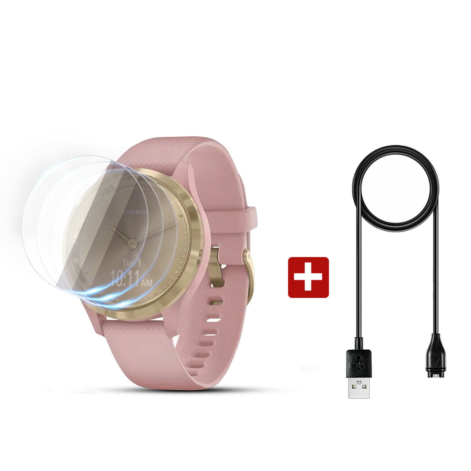 3X For Garmin Vivomove 3 3S 9H Full Cover Tempered Glass Screen Protector Film