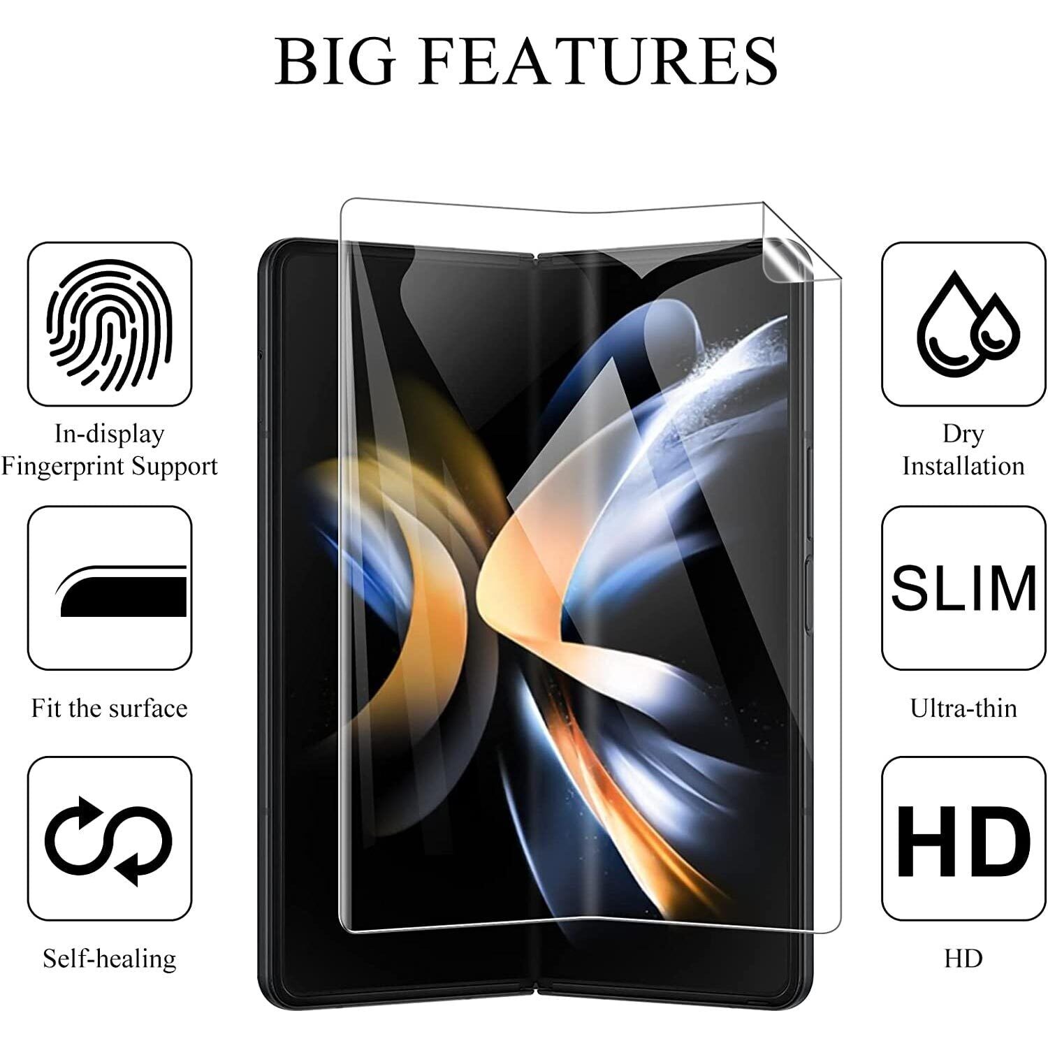 For Galaxy Z Fold 4 5G Tempered Glass Anti Spy Privacy Screen Protector Film