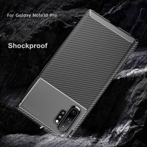 For Samsung Galaxy Note 10 Carbon Fiber Rubber Case TPU Slim Matte Cover