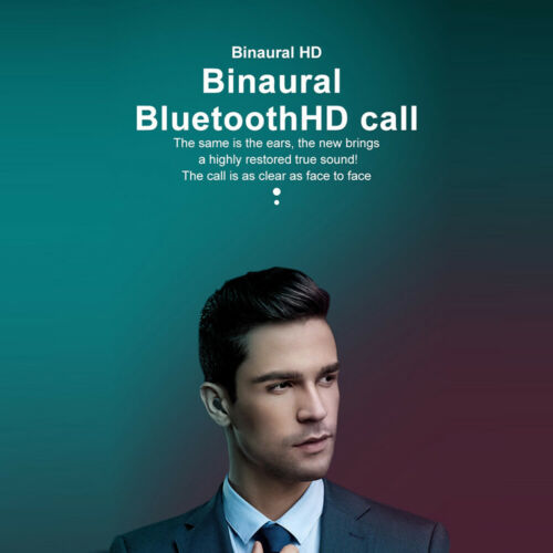 Bluetooth 5.0 Wireless Headset Earphone Waterproof Stereo TWS Headphones Earbuds-Black