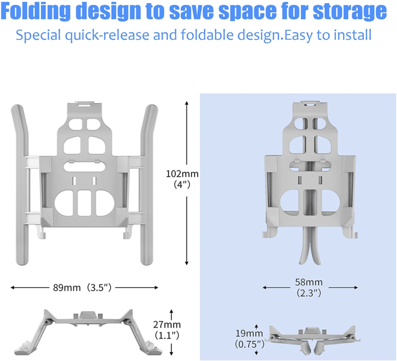 Foldable Extended Landing Gear For DJI Mini 3 Pro Drone Accessories + Protector