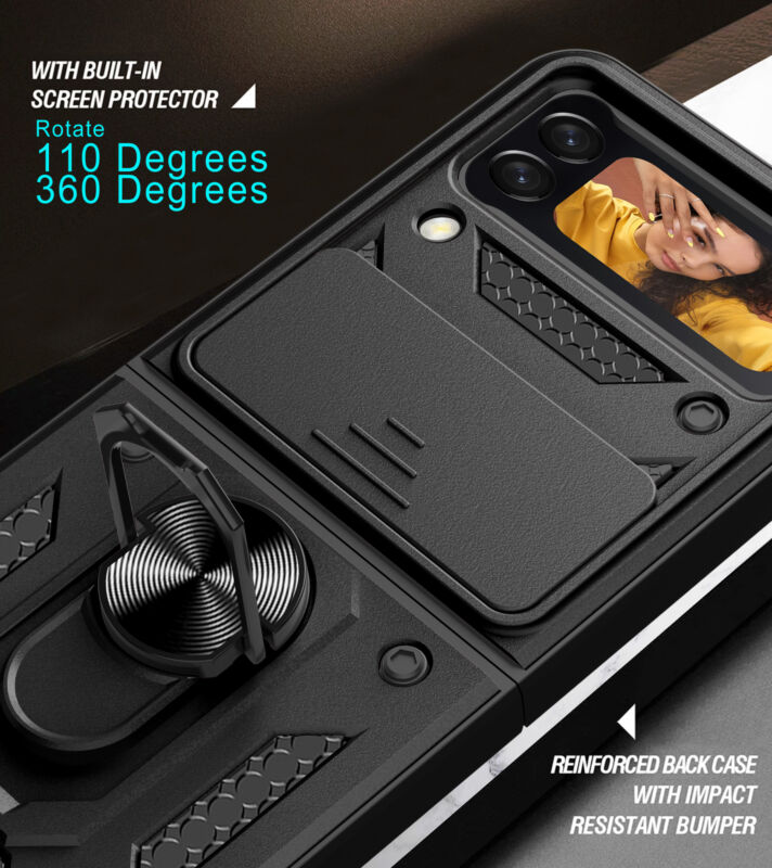 For Samsung Galaxy Z Flip Fold 5 4 5G Case Shockproof Rugged Ring Holder Cover