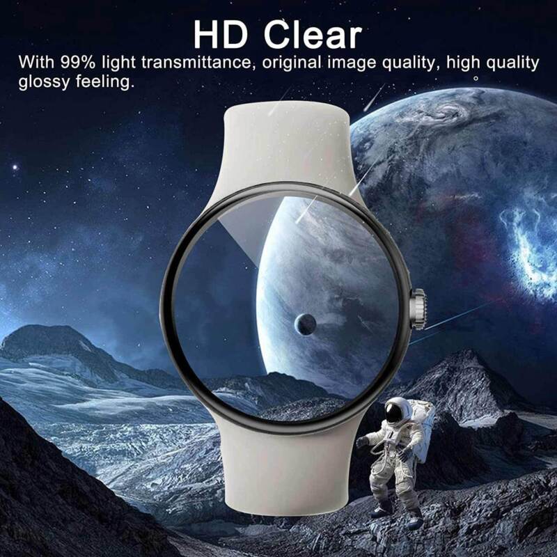 [3 Packs] For Google Pixel Watch Screen Protector 3D Full Cover Hydrogel Clear Film