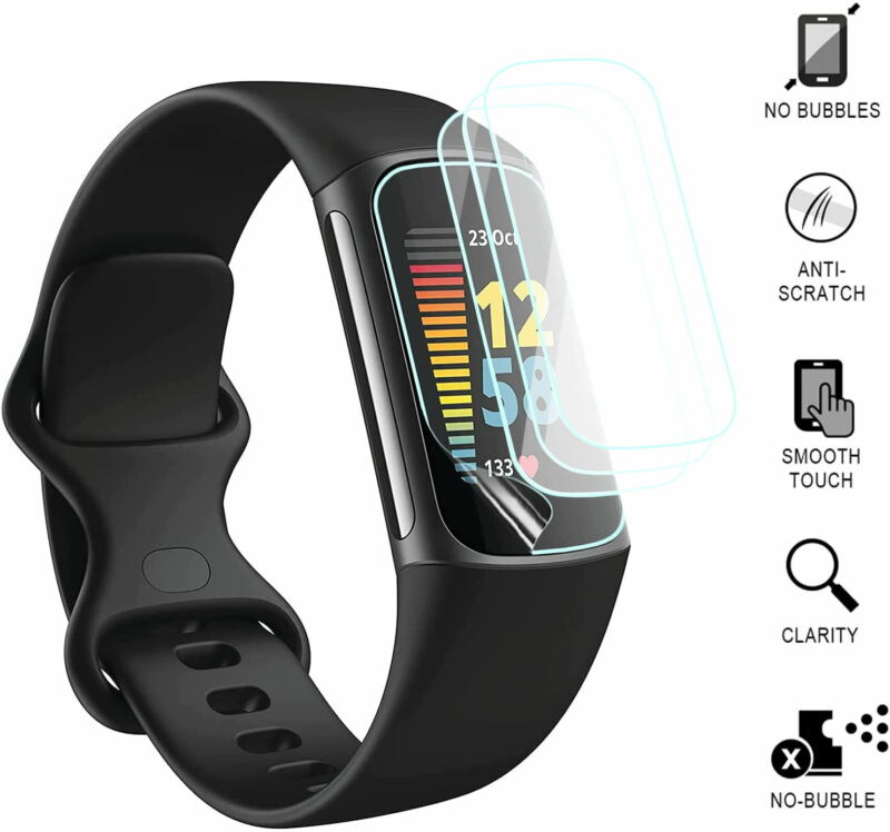 3X For Fitbit Inspire 3 Full Coverage Hydrogel Crystal HD Film Screen Protector