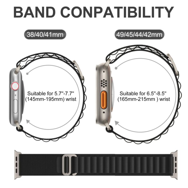 For Apple Watch Ultra Series 8 7 6 SE 49/45/41/44/42/40mm Alpine Loop Band Strap