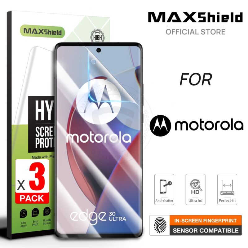 [3 Packs] For Motorola Edge 30 Ultra 5G MAXSHIELD HYDROGEL Screen Protector Cover AU