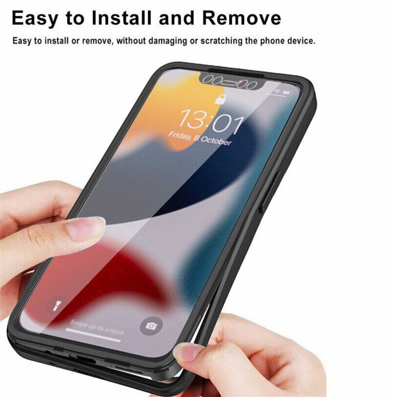 For iPhone 14 13 12 11 Pro Max  Shockproof Rugged 360 Full Body Clear Case Cover