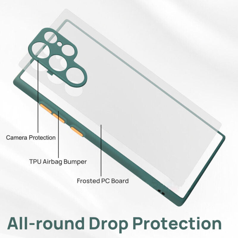 For Samsung A14 A34 A54 Case Shockproof Armor Matte Bumper