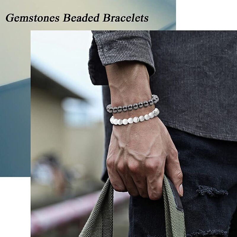 Natural Gemstone Beads Handmade Stretch Crystal Bracelets Healing Stone Reiki