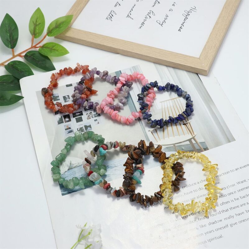 Natural Gemstone Tumbled Crystal Fitbit Versa 4  Chakra Wicca Jewelry Rose Quartz Bracelet