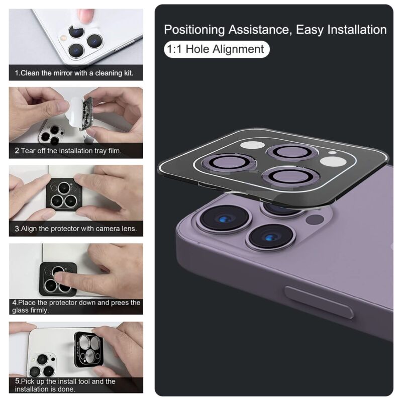 Maxshield For iPhone 14 13 Pro Max Camera Lens Tempered Glass Screen Protector