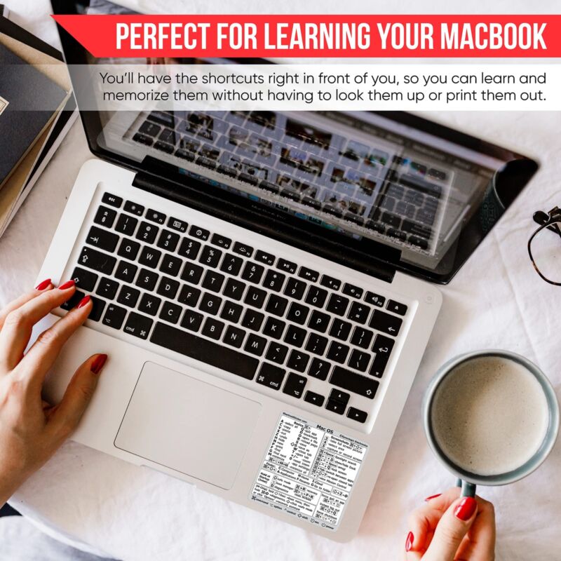 For Macbook PC Laptop Windows Reference Guide Keyboard Shortcuts Sticker Adhesive