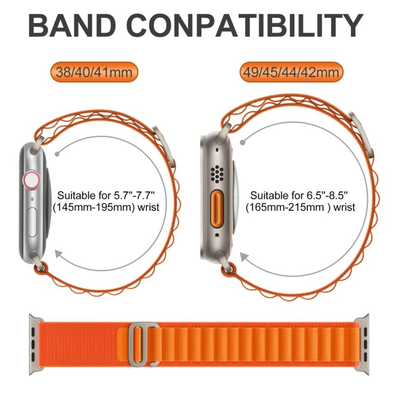 For Apple Watch Ultra Series 8 7 6 SE 49/45/41/44/42/40mm Alpine Loop Band Strap