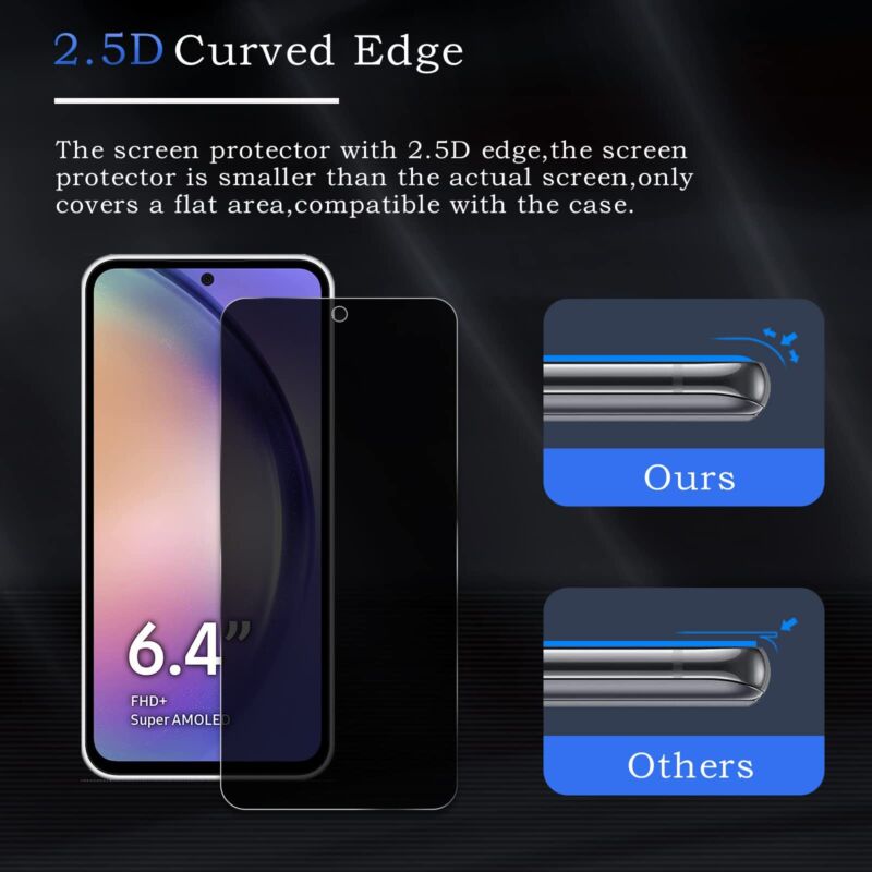 2X Privacy Glass Screen Protector For Galaxy A54 A13 A34 A23 A22 A33 A73 A13 5G