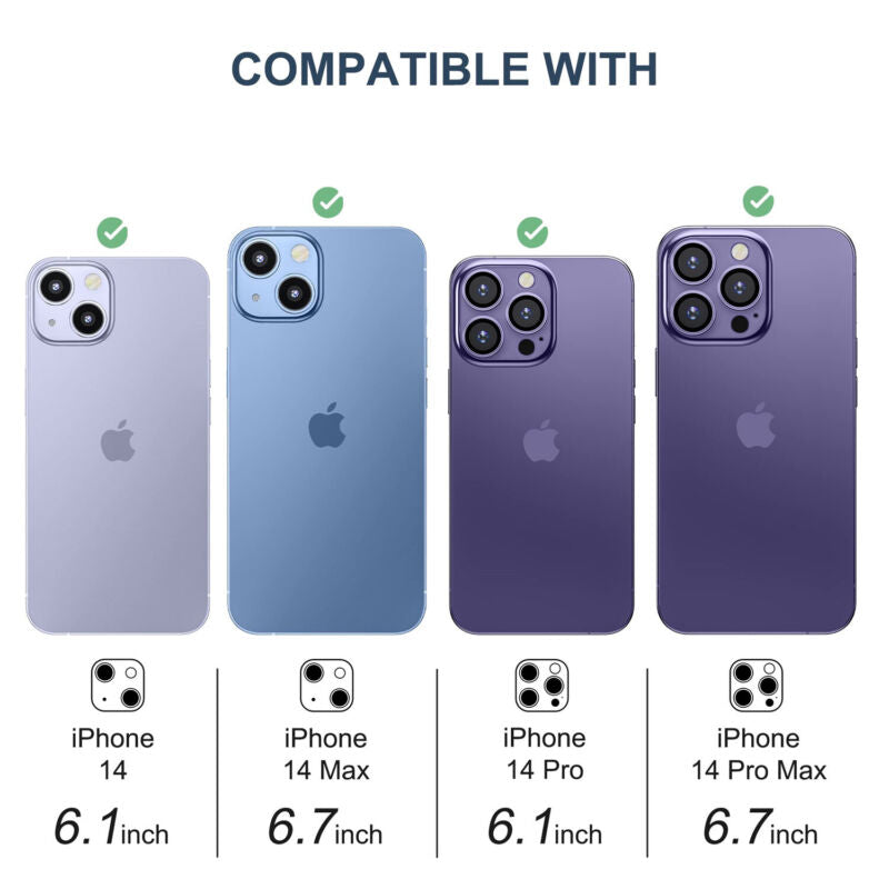 For Apple iPhone 14 Plus 13 12 11 Pro Max Camera Lens Tempered Glass Protector