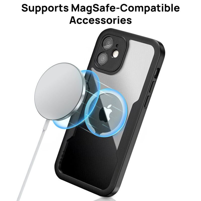 For iPhone 14 13 12 11 Pro Max  Shockproof Rugged 360 Full Body Clear Case Cover