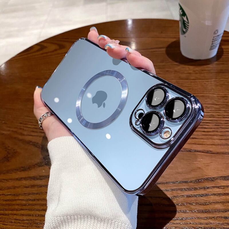 For iPhone 13 Pro Max Clear Mag Safe Plating Magnetic Slim Case Cover