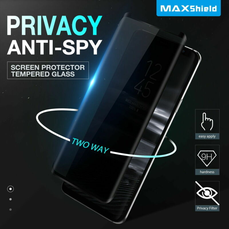 MAXSHIELD Privacy Glass Screen Protector For Samsung Galaxy S23 S22 S21 FE Plus Ultra