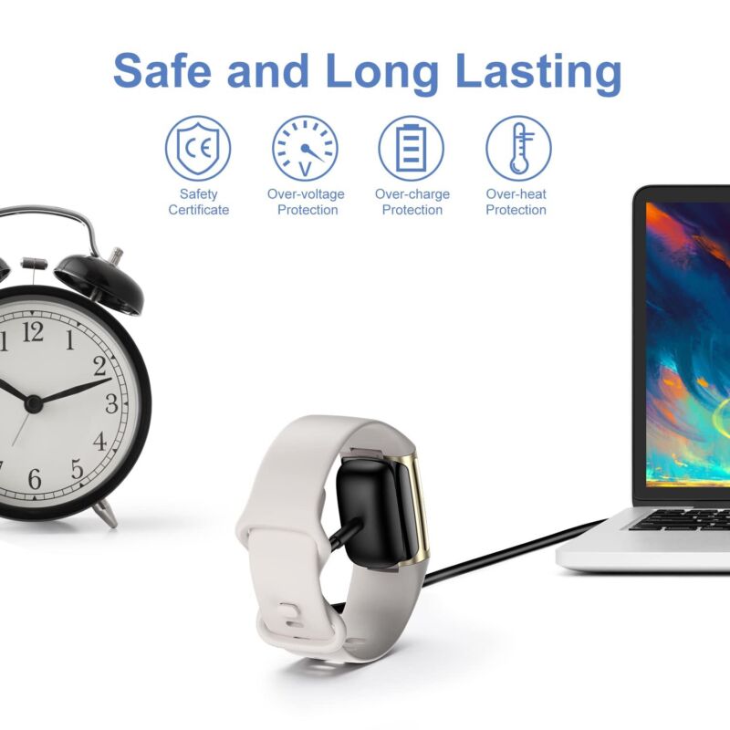 1M USB Cord Charger Charging Cable For Fitbit Charge 4 3 2 Replacement Cables