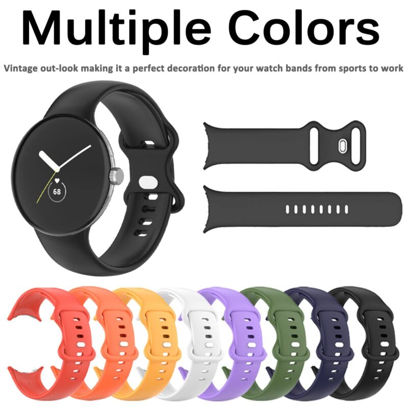 For Google Pixel Watch Band Strap Replacement Soft Silicone Sport Wristband 2022