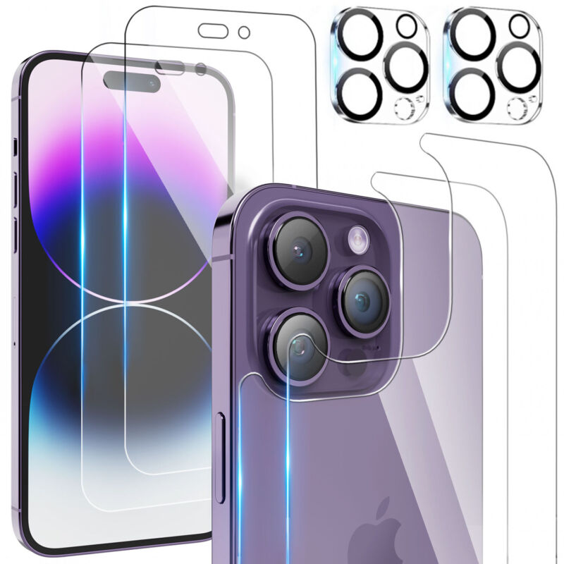 2X For iPhone 14 Pro Max Tempered Glass Back Screen Protector Lens Camera