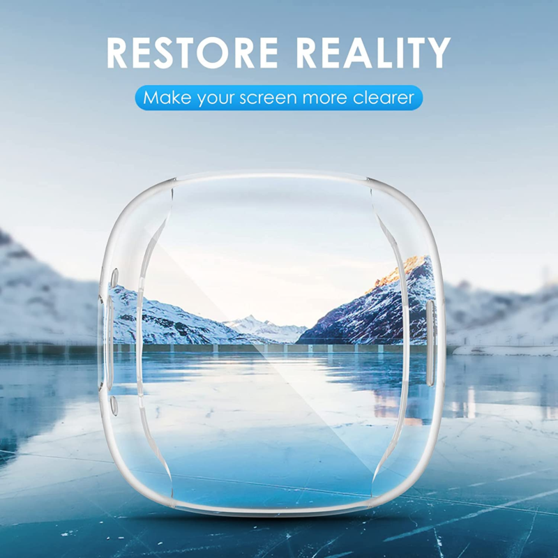 [1 Pack] For Fitbit Versa 4 3 Sense 2 Case TPU Soft Shockproof Cover Screen Protector