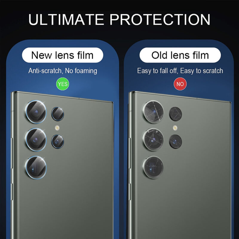[1 Set]For Samsung Galaxy S22 S23 Plus Ultra Camera Lens Tempered Glass Protector