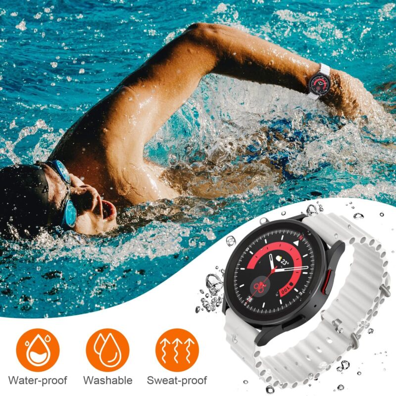 For Samsung Galaxy Watch 5 Pro 4 Classic 44/45/42/46mm Sports Strap Ocean Band