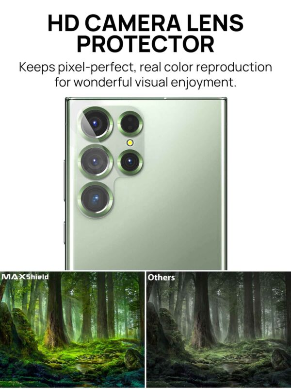 MAXSHIELD For Samsung Galaxy S23 Plus Ultra Camera Lens Metal Glass Protector