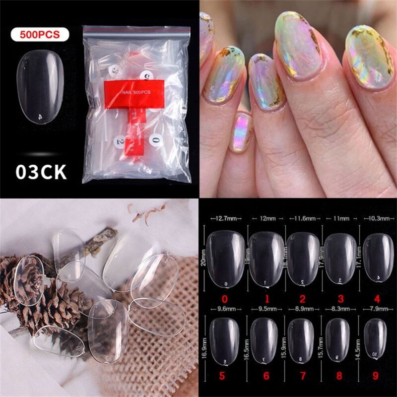 500Pcs Ballerina Nail Coffin Tips Long Art Full Cover Manicure Fake False Nails