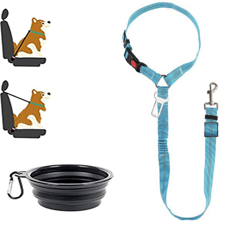 Elastic Headset Dog Car Safety Seat Belt Vehicle Lead Leash Restraint Adjustable