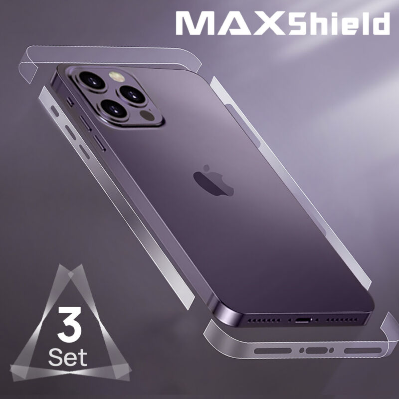 [3 Packs] MAXSHIELD For iPhone 14 Plus Pro MAX Mini Edge Sides Screen Protector