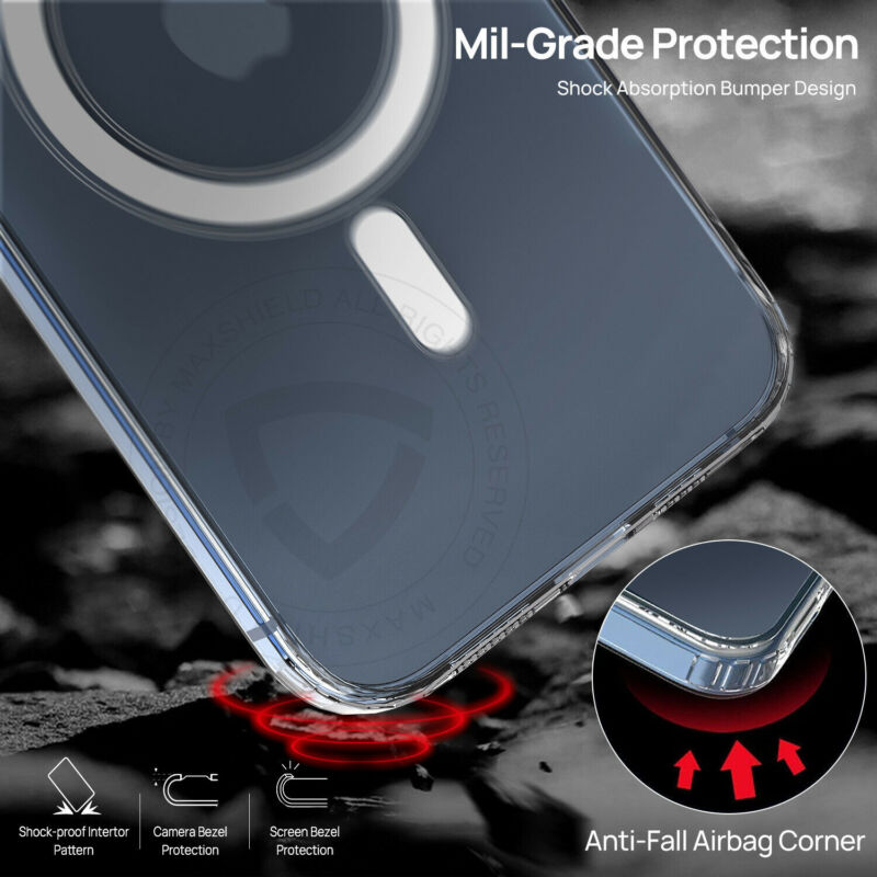 For iPhone 11 Pro Max Clear Magsafe Magnetic Case Shockproof Cover