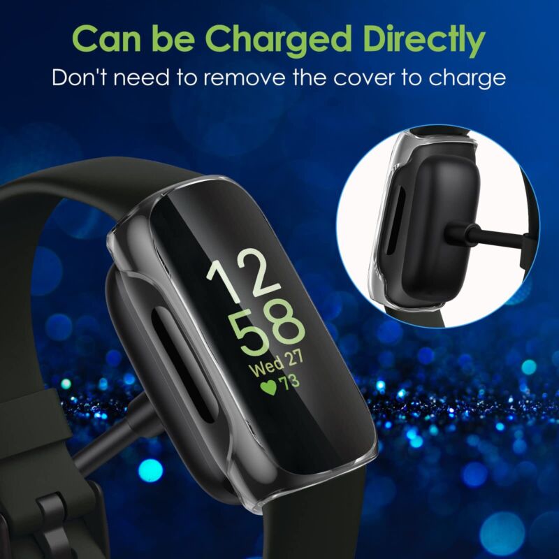 2X For Fitbit Inspire 3 TPU Full Cover Case Shockproof Bumper Screen Protector