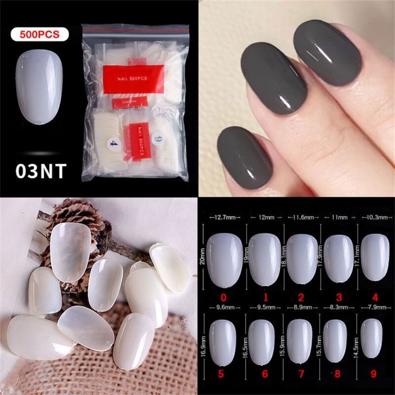 500Pcs Ballerina Nail Coffin Tips Long Art Full Cover Manicure Fake False Nails