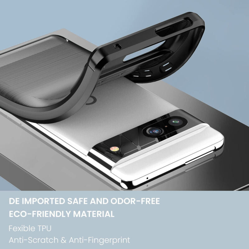 For Google Pixel 7a Case Shockproof Carbon Fiber Heavy Duty Soft Cover